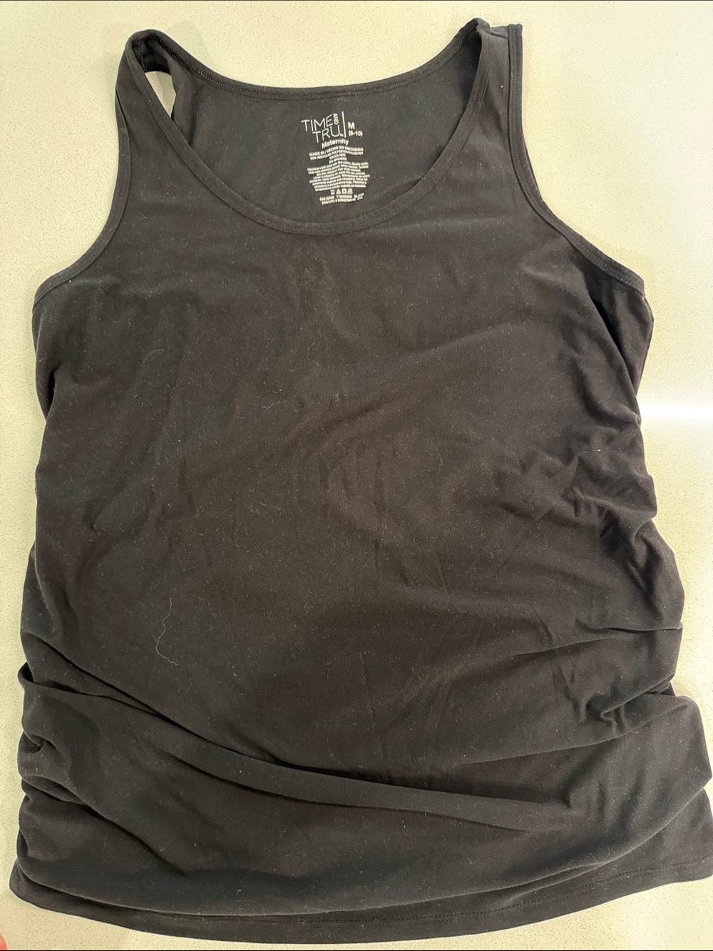 Time and Tru Maternity Women's Black Tank Top